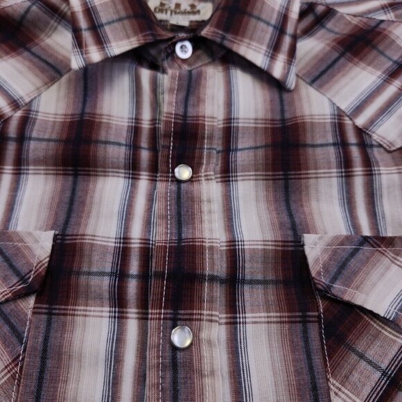Ely Cattleman Pearl Snap Shirt Women's Large Red Plaid Long Sleeve Button Up - Picture 10 of 12